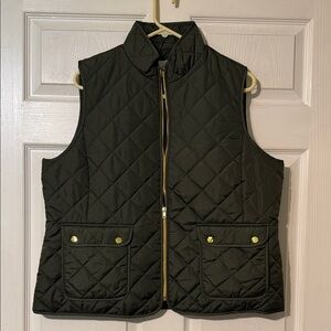 St. John's Bay XL Olive Green Vest with Gold Accents